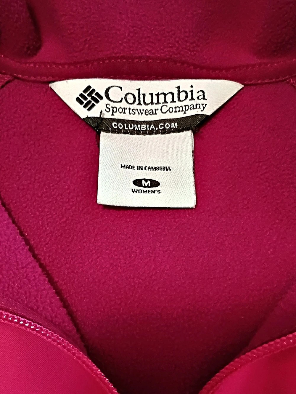 Columbia Benton Springs Full Zip Fleece Jacket Pink Fleece Vest Size Medium